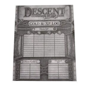 Descent Journeys in The Dark 2nd Ed Campaign Sheet Score Pad Dungeons Dragons